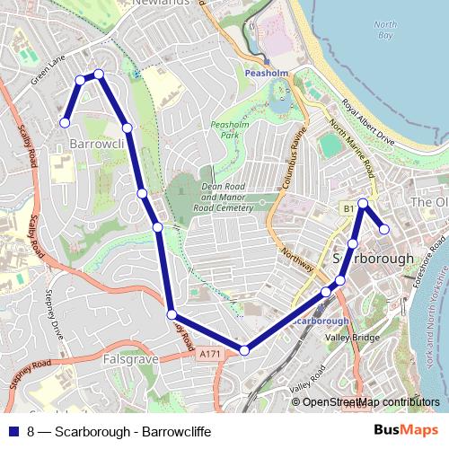 8 bus Line Map