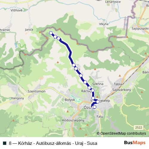 8 bus Line Map