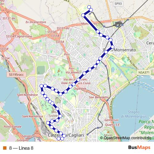 8 bus Line Map