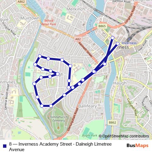 8 bus Line Map