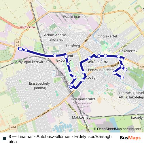 8 bus Line Map