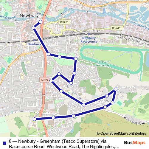 8 bus Line Map