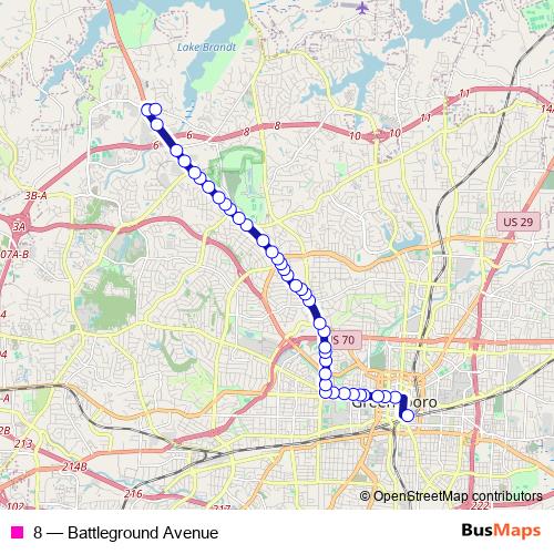 8 bus Line Map