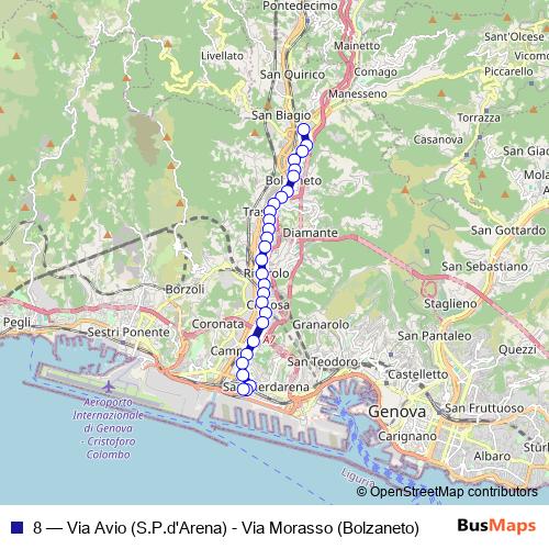 8 bus Line Map