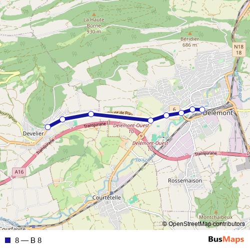 8 bus Line Map