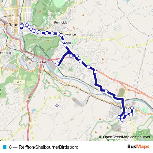 8 bus Line Map