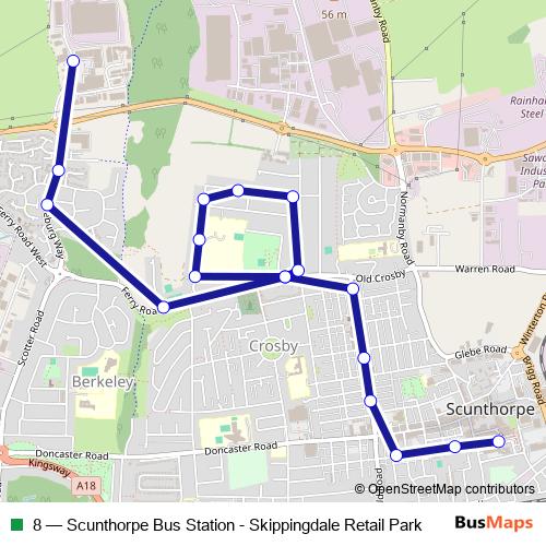 8 bus Line Map