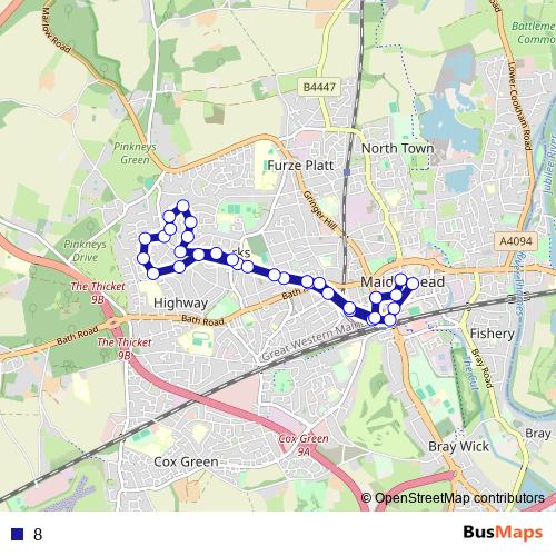 8 bus Line Map
