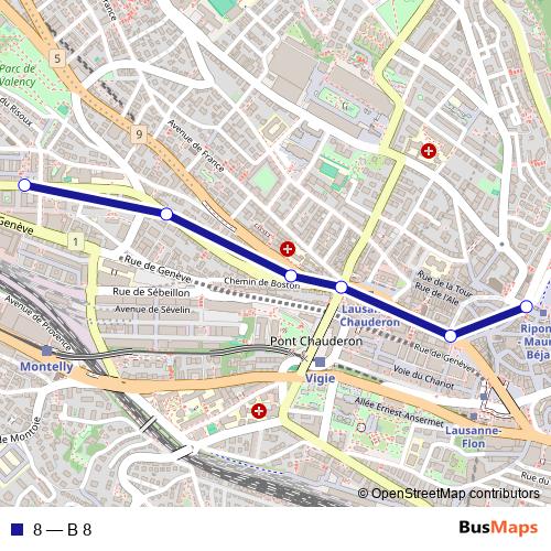 8 bus Line Map