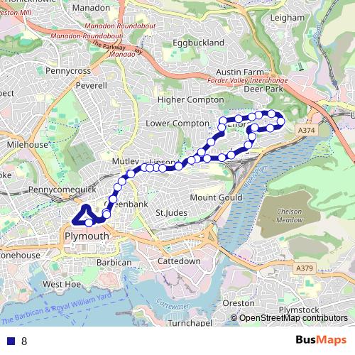 8 bus Line Map