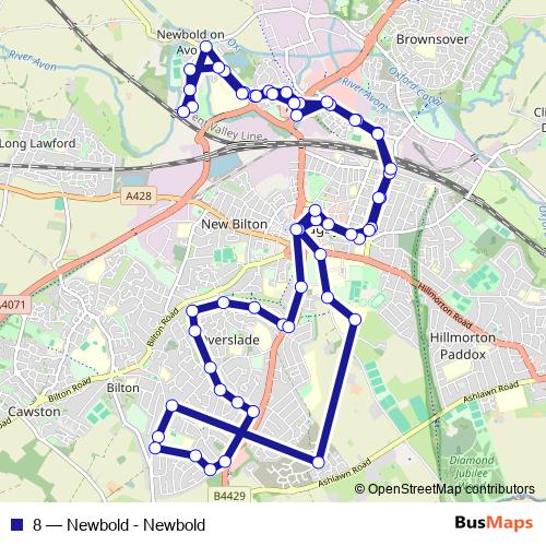 8 bus Line Map