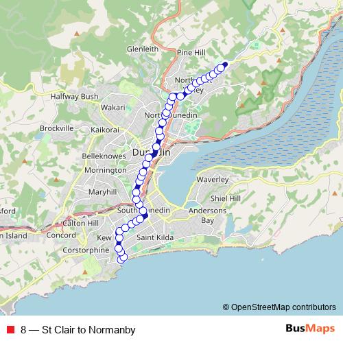8 bus Line Map