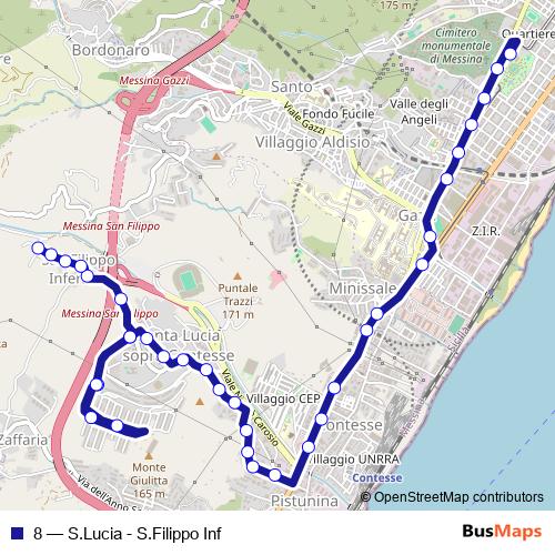 8 bus Line Map