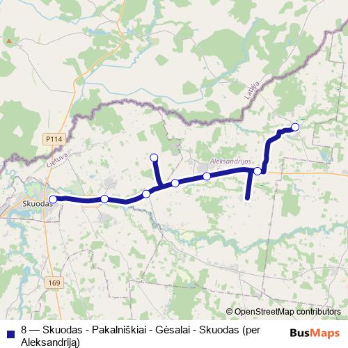 8 bus Line Map