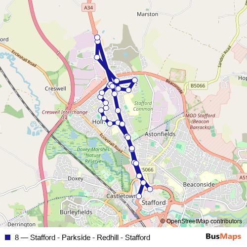 8 bus Line Map