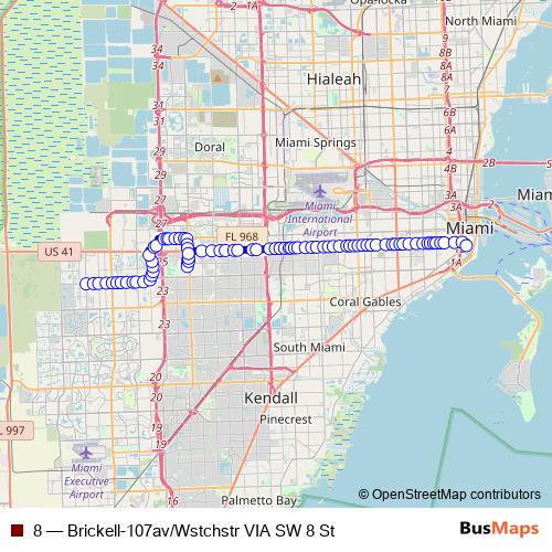 8 bus Line Map