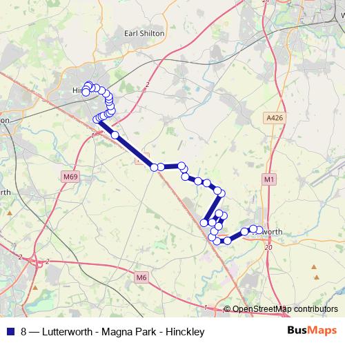 8 bus Line Map