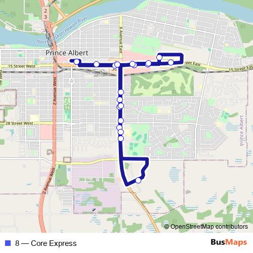 8 bus Line Map