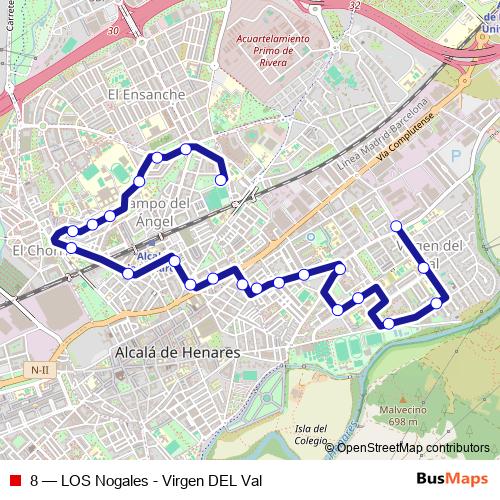 8 bus Line Map