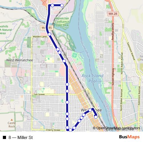 8 bus Line Map