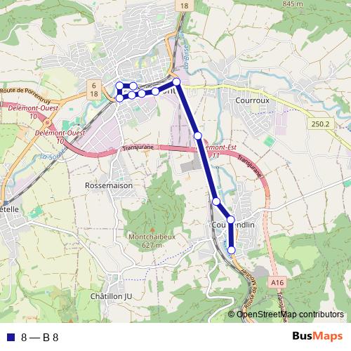 8 bus Line Map