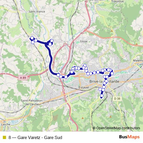 8 bus Line Map