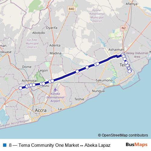 8 bus Line Map