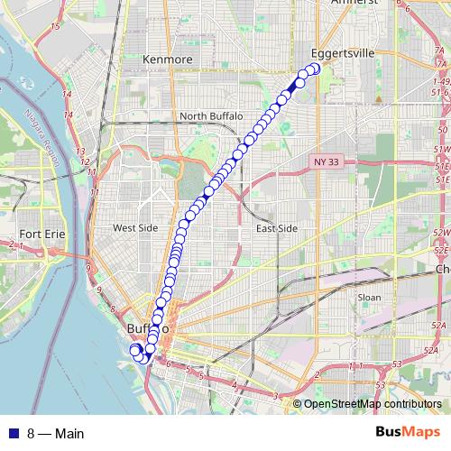 8 bus Line Map