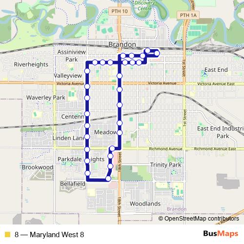 8 bus Line Map