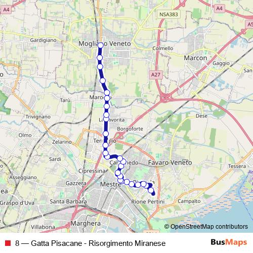 8 bus Line Map