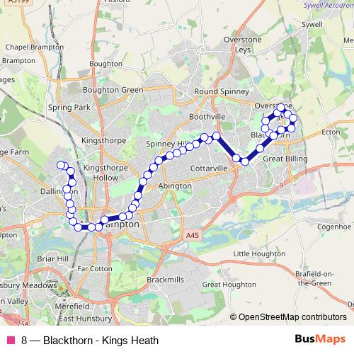 8 bus Line Map