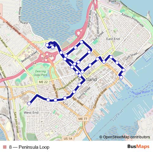 8 bus Line Map