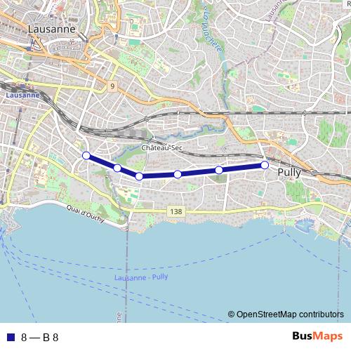 8 bus Line Map