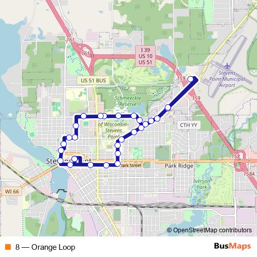 8 bus Line Map