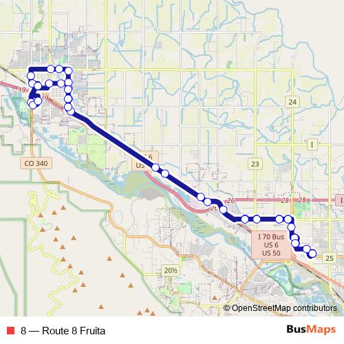 8 bus Line Map