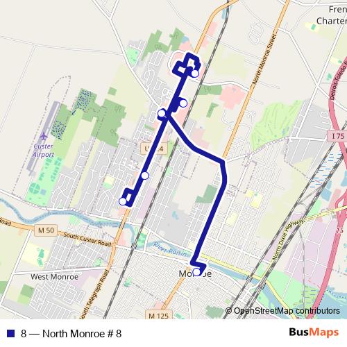 8 bus Line Map