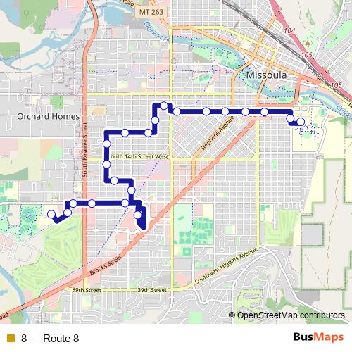 8 bus Line Map