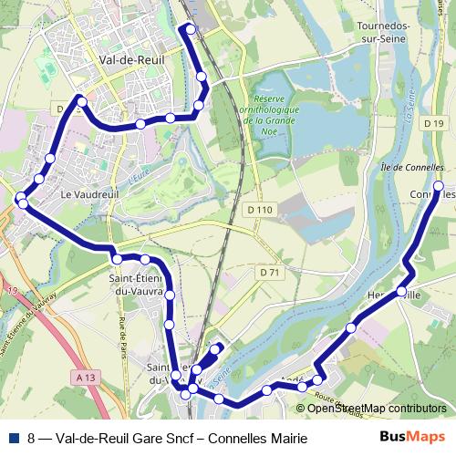 8 bus Line Map