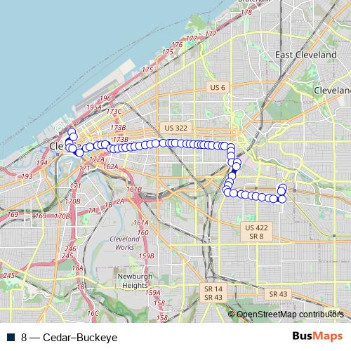 8 bus Line Map
