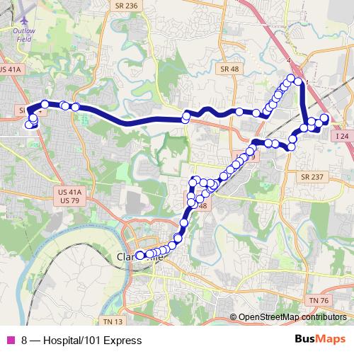 8 bus Line Map