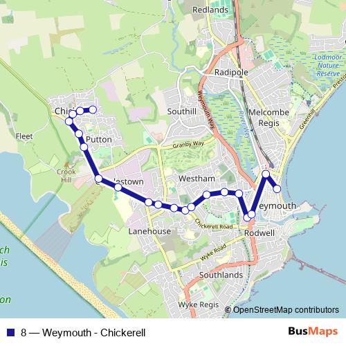8 bus Line Map