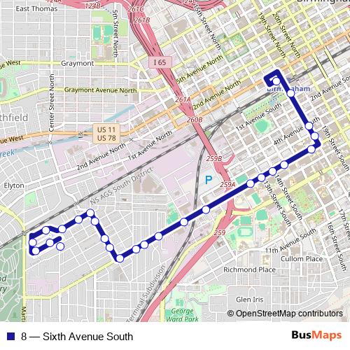 8 bus Line Map