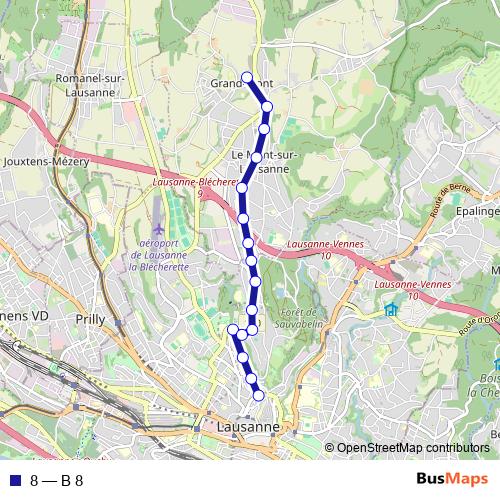 8 bus Line Map
