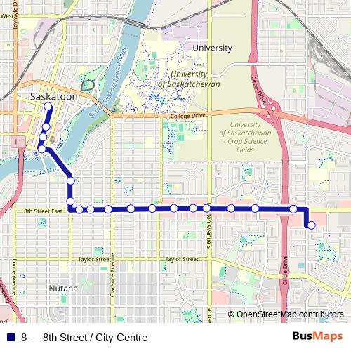8 bus Line Map