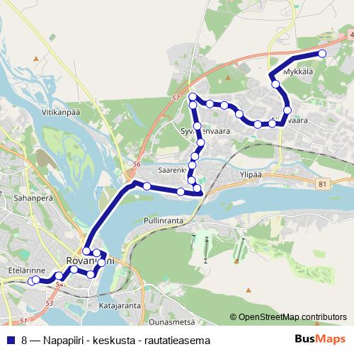 8 bus Line Map
