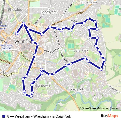 8 bus Line Map