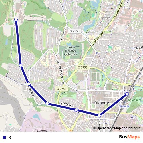 8 bus Line Map