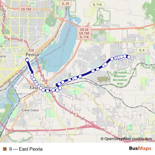 8 bus Line Map