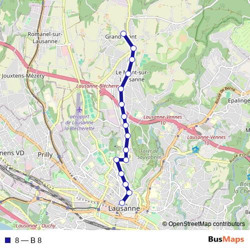 8 bus Line Map