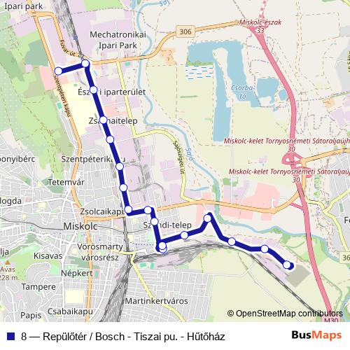 8 bus Line Map
